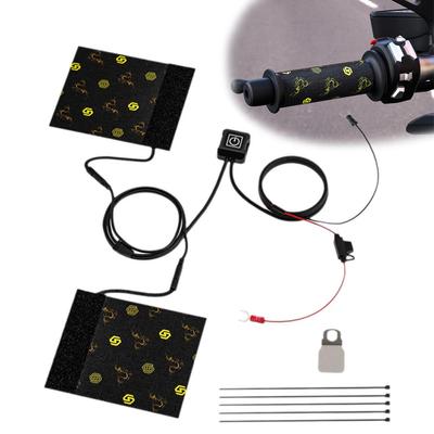 Motorcycle 12V Heated Grips Pads E-bike Hot Cover Handle Control Smart Kit Handlebar Electric Switch With Heating ATV Warme