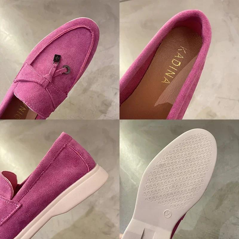 Scarpe basse sportive da donna, nuove tendenze primavera autunno, mocassini in pelle scamosciata con plateau, scarpe casual da passeggio antiscivolo da donna