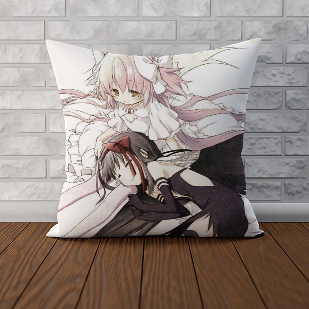 Puella Magi Madoka Magica Pillow Case For Car Sofa Decorative Home Doublesided Print Plush Square Throw Pillow Cushion Cover