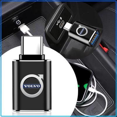 For Volvo Rdesign XC90 S60 XC60 V70 S80 S40 V50 V40 V60 C30 S70 1Pcs Car Usb Type C Cable Converter Charging Adapter Auto Accessories