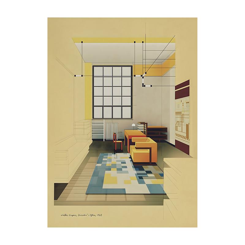 Bauhaus Exhibition Poster Chair Canvas Painting Vintage Bauhaus Print Wall Art Picture for Living Room Cuadros Home Decoration