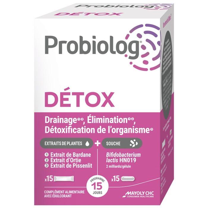 Mayoly Spindler Probiolog Détox - 15 Gélules + 15 Sticks