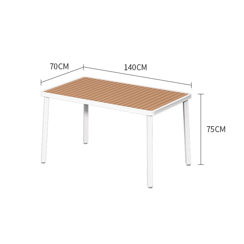 Minimalist Square Outdoor Table and Chairs - Anti-corrosion Plastic Wood for Garden, Balcony, Bar, and Cafe Leisure.