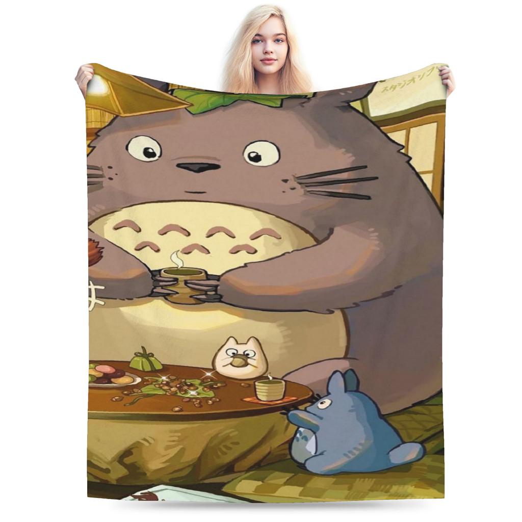 T-Totoroes Decke Ultra-Weiches Fleece Neuheit Geschenk Cartoon Grau Totoro Überwurfdecken Bettwäsche Überwürfe