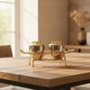Condiment Jar with Stand Stainless Steel Jars GoldenHuedTone Seasoning Pot Rack for