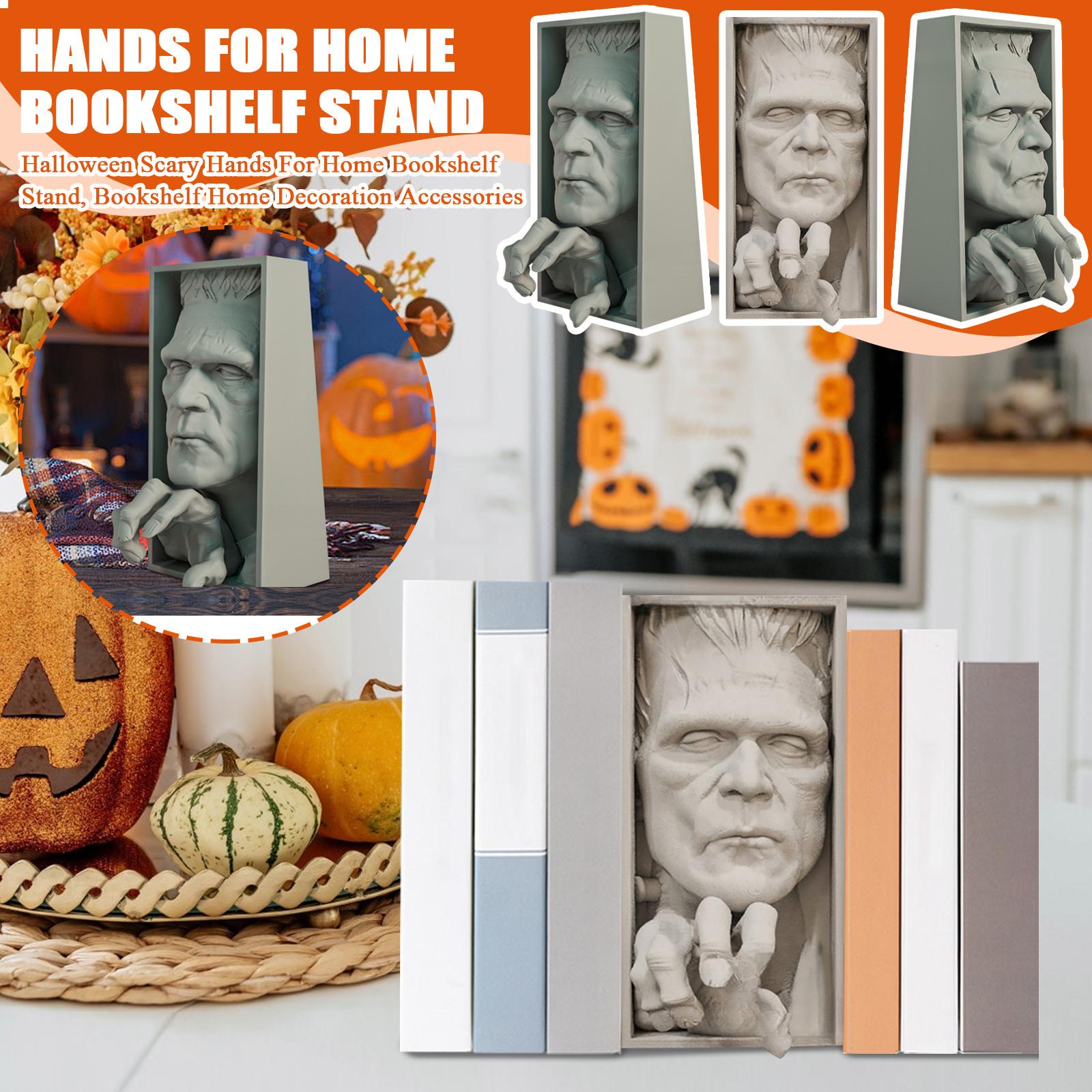 

Halloween Scary Hands For Home Bookshelf Stand, Bookshelf Home Decoration Accessories, Creative Study Room Decoration, Bookend Bookshelf Decoration One Size
