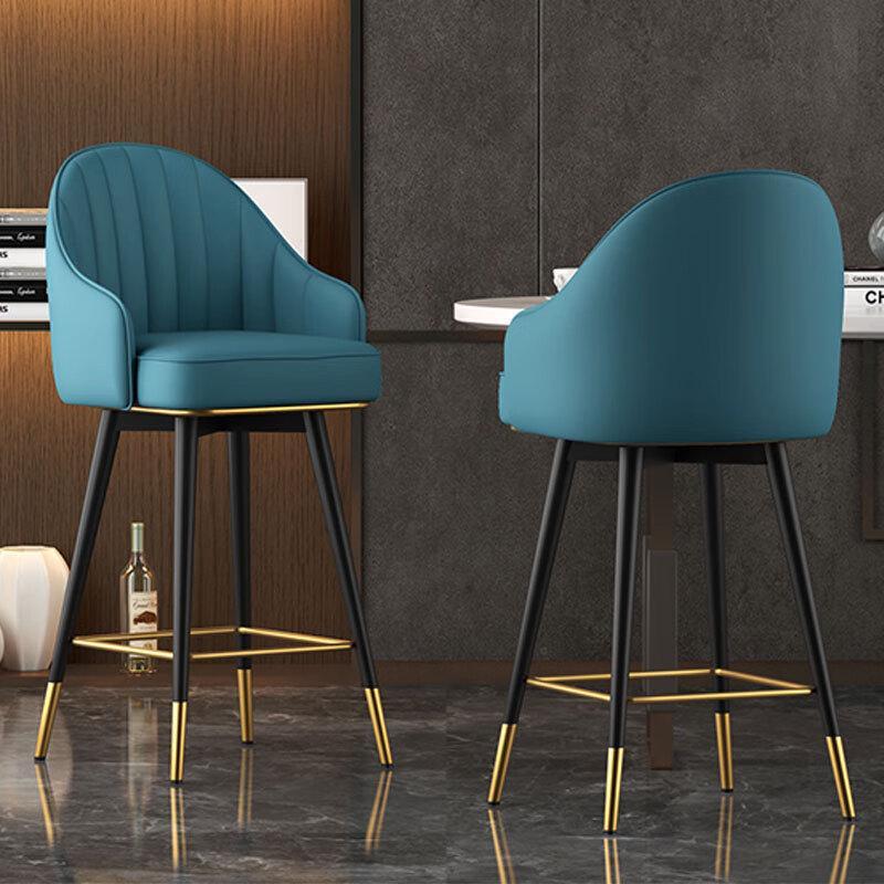 Modern Minimalist Swivel Bar Stool with Backrest