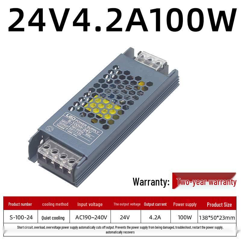 Ultra-Thin LED Power Supply for Light Strips: 220V To 24V/12V Silent Transformer for Advertising Displays.