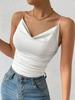 Women's Solid Color Lace Sleeveless Camisole Belly Button Top