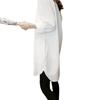 Ladies' Shirt BF Wind Loose Large Size Medium-length Shirt Female Long-sleeved V-neck White Casual Versatile Shirt Temperament Elegant Fashion Top