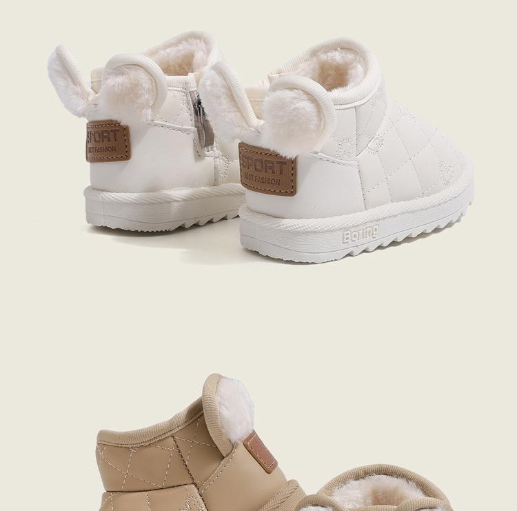 Unisex Warm Waterproof Baby Snow Boots with Velvet, Ages 1-6
