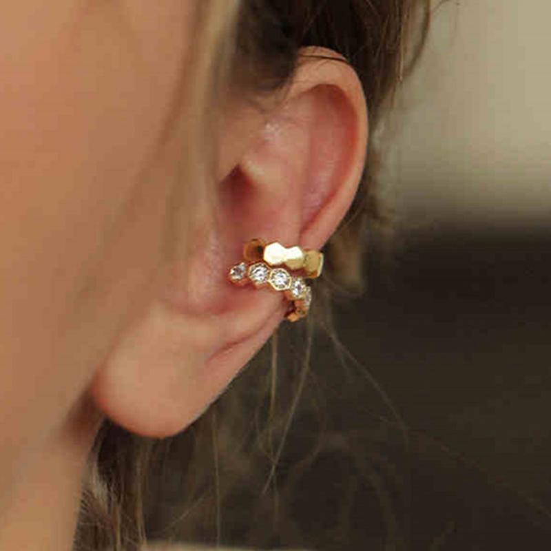 Orecchini Punk Geometrici Irregolari Ear Cuff per Donna Clip Metallica per Orecchio Senza Foratura Orecchino Finto Cartilagine Gioielli Moda Festa
