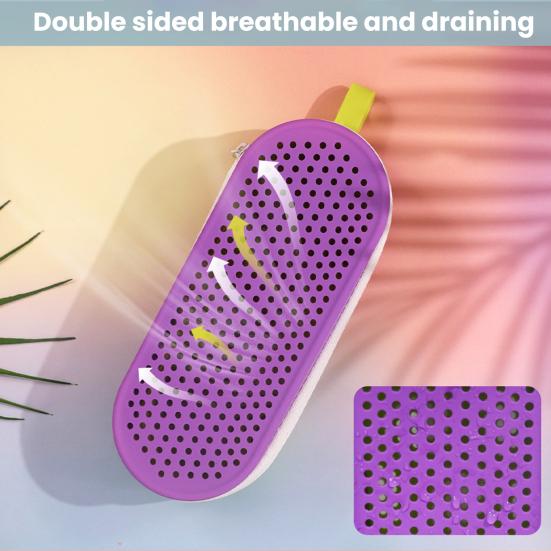 Swimming Goggles Case Double-Sided Color with Portable Handle Container Soft Silicone Ventilation Holes Water Drainage Storage Box