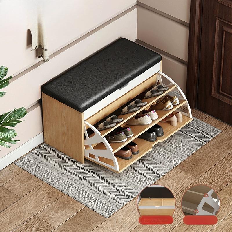 Скамейка для обуви с мягким сиденьем 3-ярусная полка для обуви шкаф для хранения для спальни прихожей органайзер для обуви шкаф для хранения 29190₽