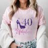 Women T-shirt 40th Fabulous Tees Ladies 40th Birthday Queen Party Shirt Fashion Graphic Tops Casual Aesthetic Female Clothing