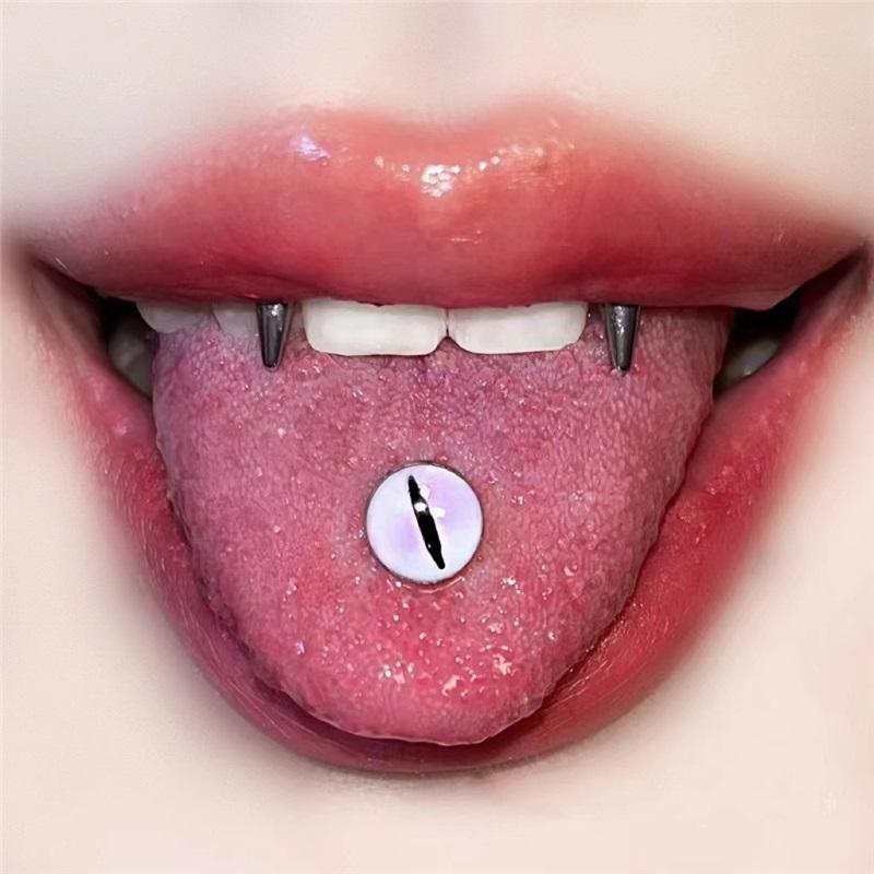 Ins Sweet Cool Cute Tongue Stud Glue Gradual Change Magic Eye Tongue Rings Helix Piercing for Hot Girl Piercing Jewelry
