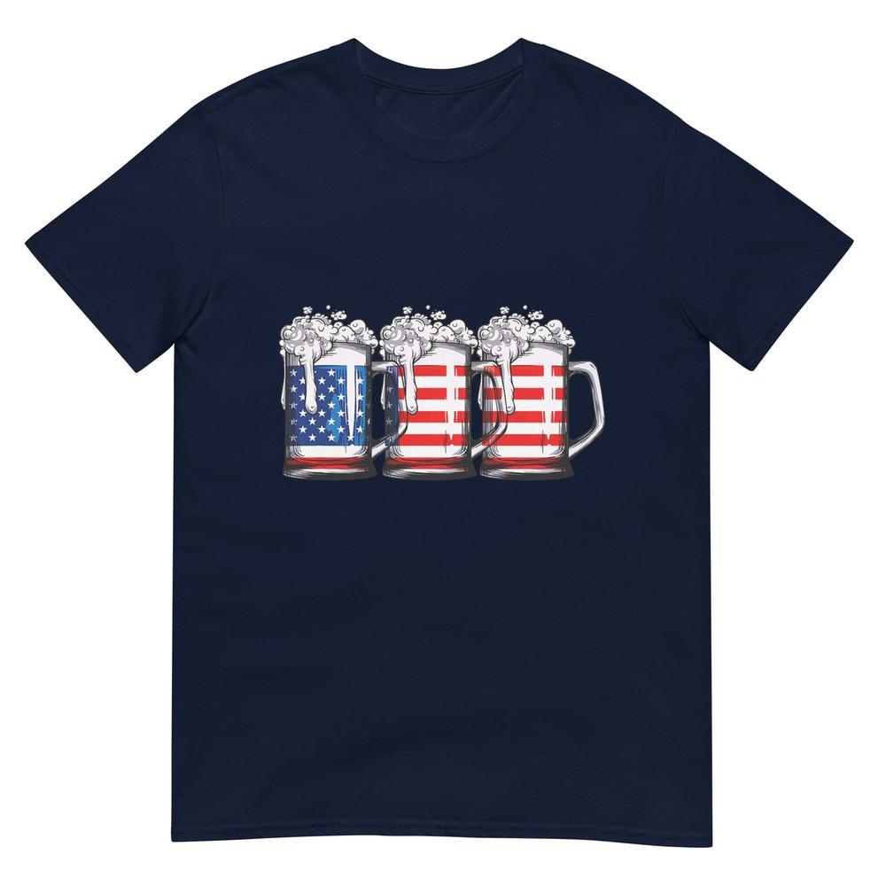 Beer American Flag 4th Of July Unisex Unisex Merica Drinking Usa Tshirt S