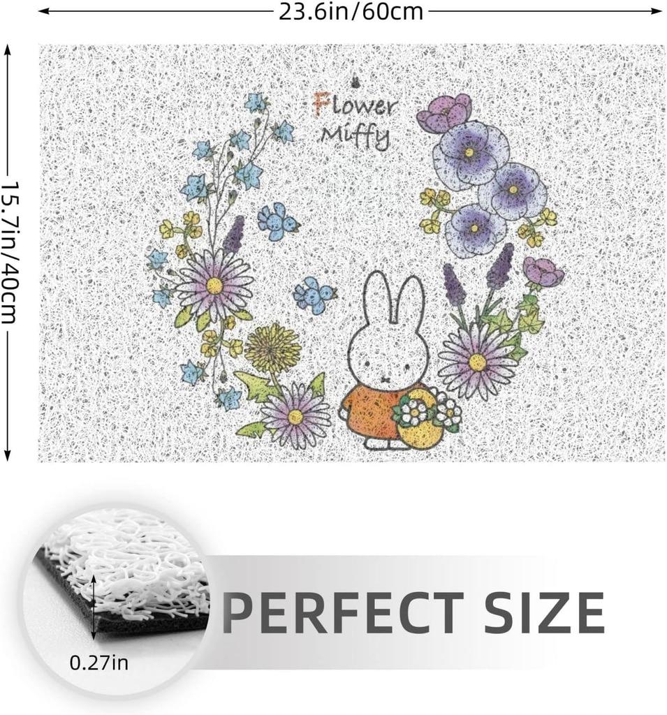 Miffy Entrance and Fully Suitable for Commercial and Home PVC Coil Mat, Stylish, Non-slip, Washable, Quick-drying, Absorbent, Washable. Fluffy,