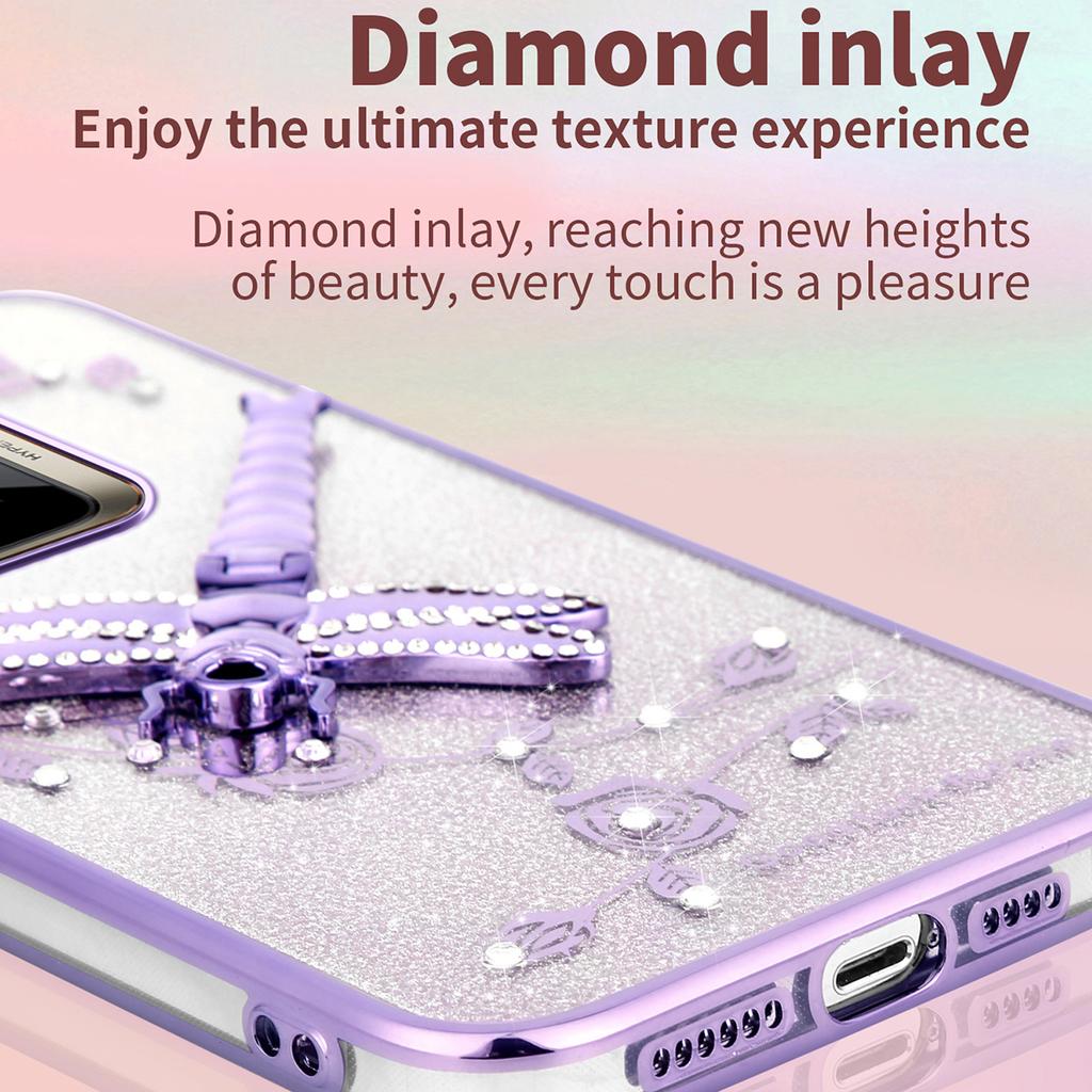 KADEM For Realme GT 7 Pro 5G Case Dragonfly Kickstand TPU Flowers Glitter Phone Cover