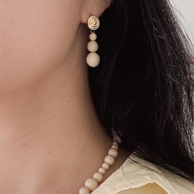 

objet213 Nude Beige Bubble Earrings Original
