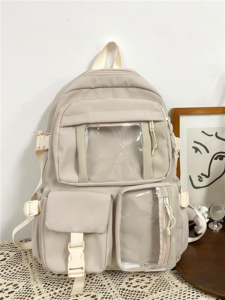 

Clear Cartoon Campus Backpack: Large Capacity & Cute Design for Students