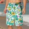 Retro Ethnic Style Graphic Beach Shorts For Men Summer Drawstring Pockets Casual 3D Printed Short Pants Fashion Loose Swim Trunk