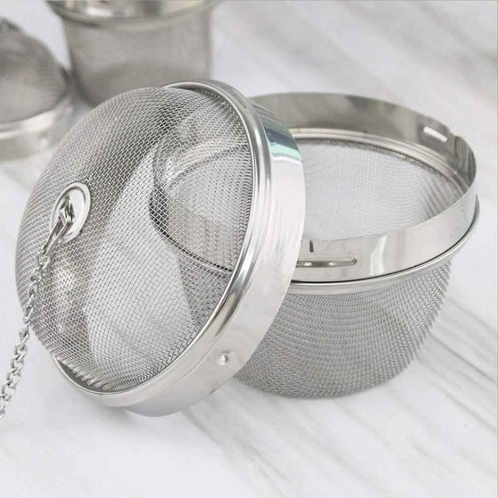 Chained Lid Spice Mesh Filter Large Capacity Loose Tea Strainer Tea Leaf Separation Basket  Kitchen