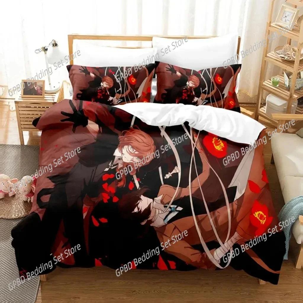 3d Print Anime Bungo Stray Dogs 3D Bedding Set Duvet Cover Pillowcases Single Twin Full Queen King Size Home Decor Quilt Boys Gi