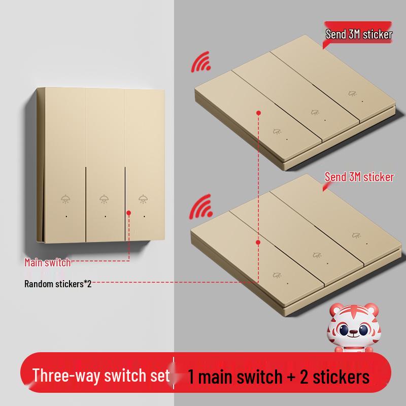 Smart Wireless Double Control Light Switch - No Wiring Needed, 220V Remote Master-Slave System