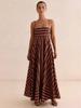 Spring/Summer 2024 Striped Off-Shoulder Wide-Hem Camisole Dress - Fresh Casual Vacation Style