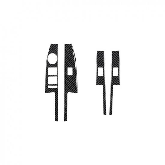 4pcs For Chevrolet Sonic 12-16 Carbon Fiber Door Window Switch Panel Cover Trim