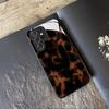 Brown dark textured tempered glass phone case suitable for Samsung Galaxy S26 S25 S24 S22 S21 S20 FE/Ultra/Plus anti drop