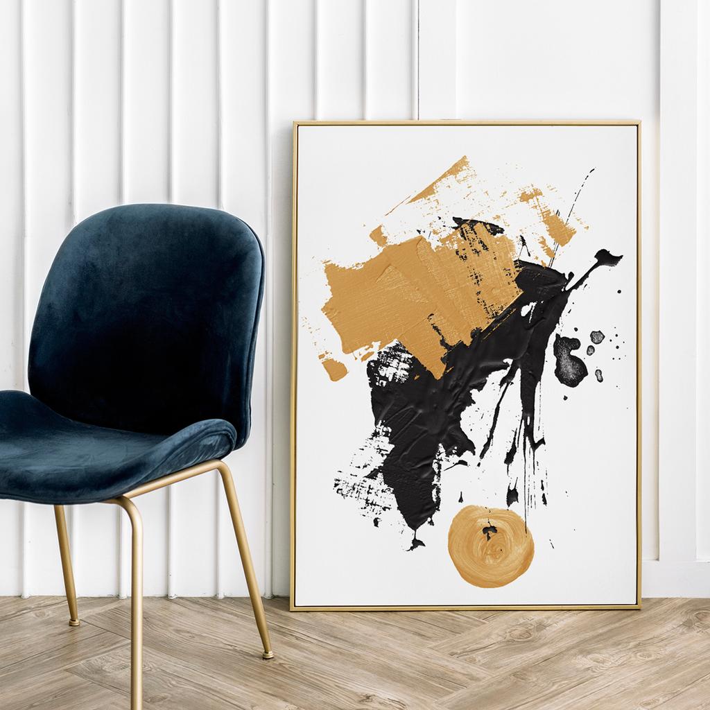 Poster Abstraktion schwarz gold
