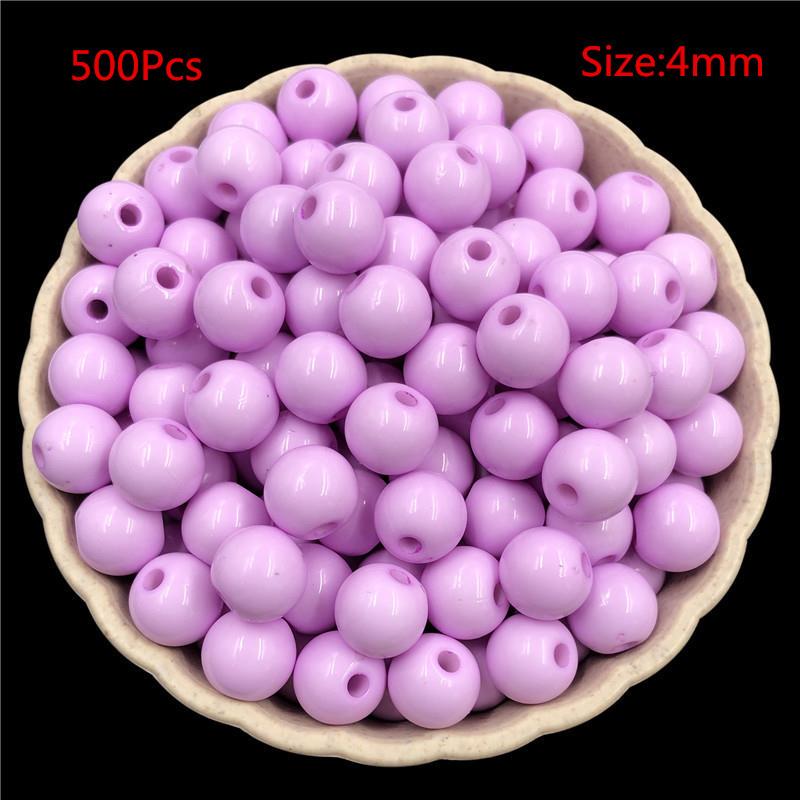 4mm/500 stk Bakte farge hirseperler Glassperler løse perler Kryssperler DIY Materiale Ensfarget risperler DIY perler Håndlagde løse plastperler