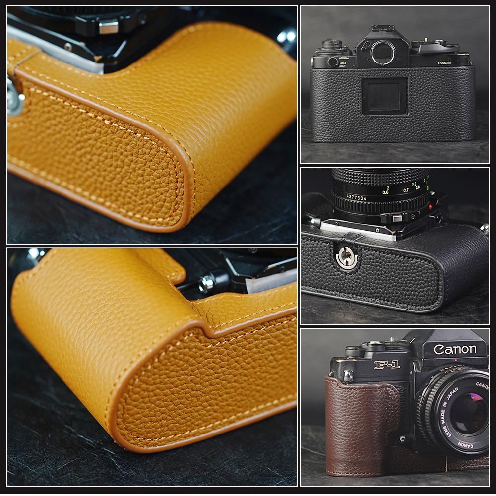 Leash Camera Strap For Canon F1 Case AE-1/A1/QL17 II Case Camera Genuine Leather Bag Photography Accessories Leather Camera Bag