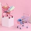 Mini Shopping Cart Basket Cute Dollhouse Furniture Girl Gift Role Play Toy Multipurpose Desktop