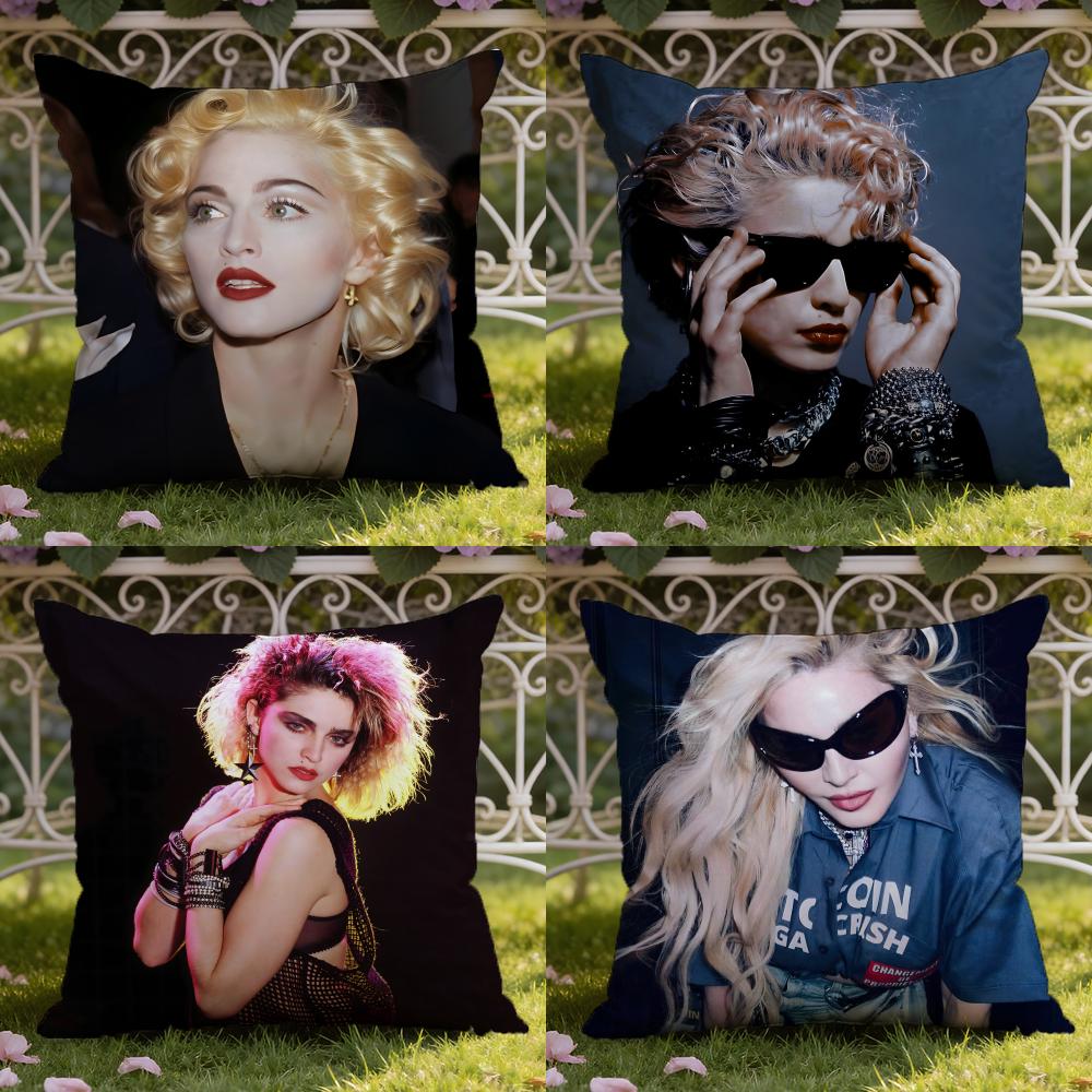 M-Madonna-A Cushion Cover Home & Car Dual-Scene Pillow Cover: Reversible for Premium Comfort