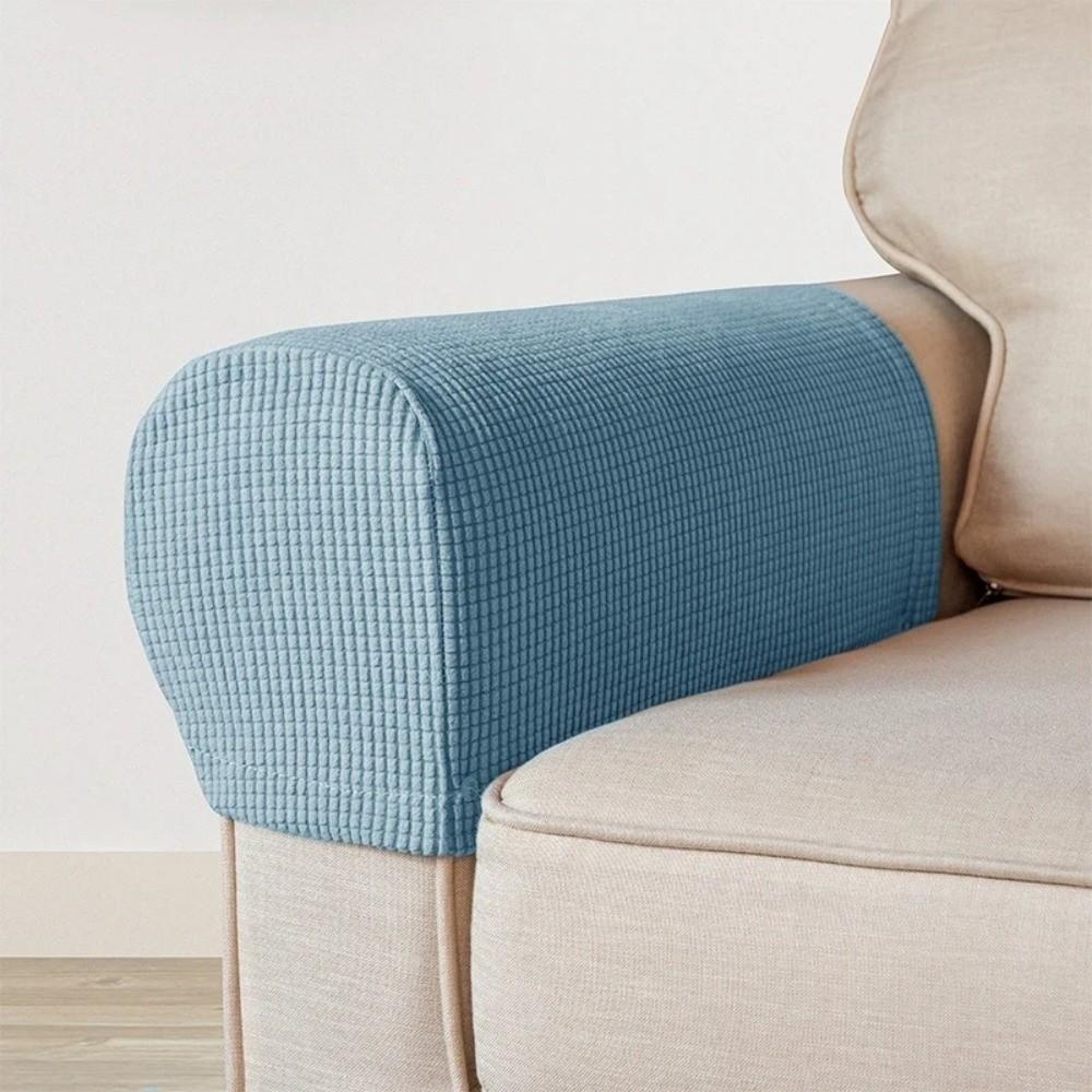 2Pcs Dust-Proof Jacquard Sofa Arm Covers Elastic Stretch Armchair Slipcovers  Chairs