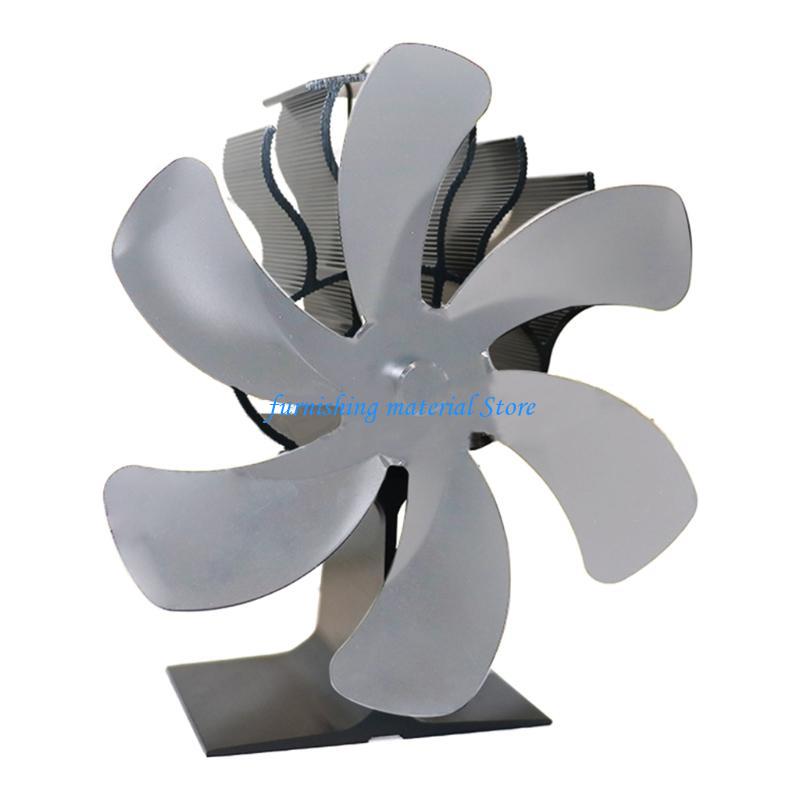 Y5GD Upgraded Warmer Fireplace Stove Fan 6 Heat Powered Fan with Protective Cover Quiet Efficient for Wood Stove Fan