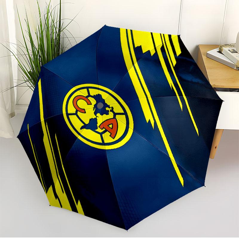 Club America Print Automatic Open Close Umbrella, Portable Foldable Umbrella, for Outdoor Commute Camping Trip, Ideal Birthday Gift
