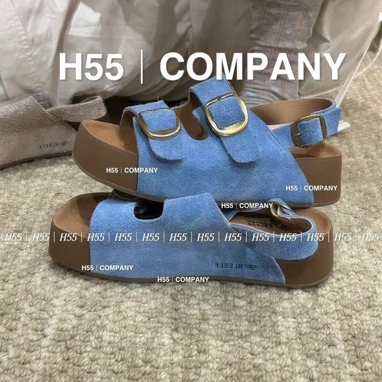 

Soft leather version~ platform-soled Boken sandals women s summer wear Korean version of retro fairy wind vacation beach Roman shoes 35