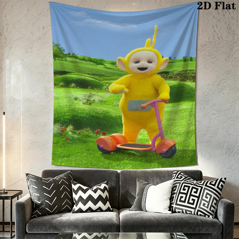 Teletubbies Wall Tapestry Aesthetic Wall Hanging Printed Fabric Blanket Decorative Tapestries for Bedroom Living Room Home Decor