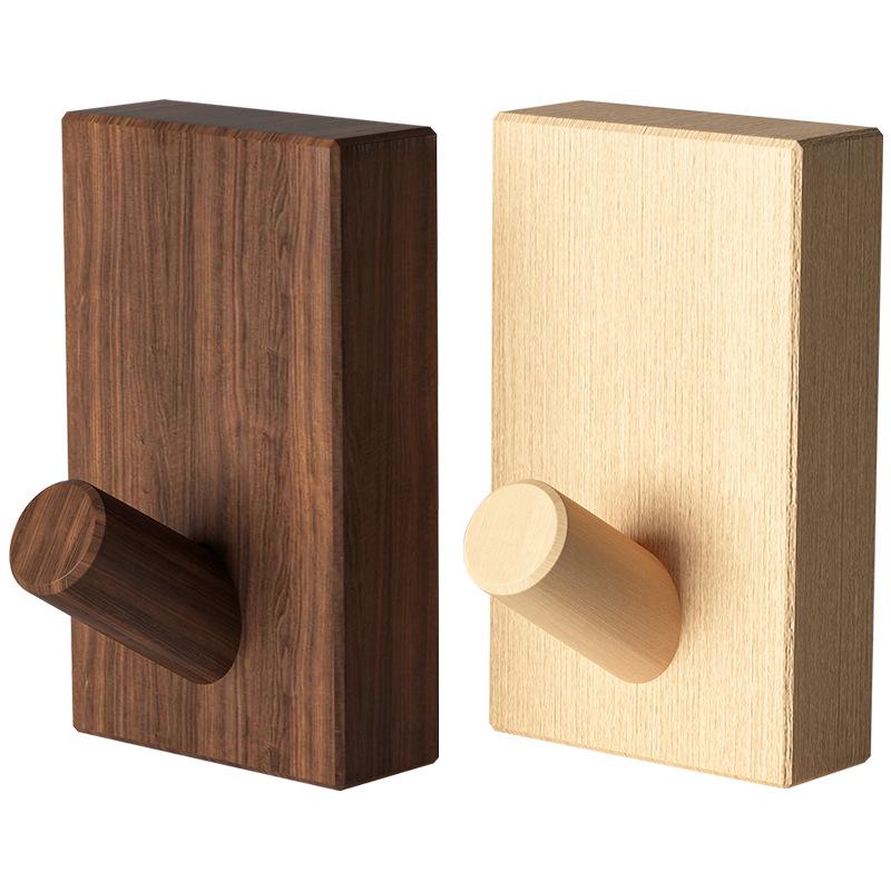 Nordic Punch-Free Solid Wood Multi-Functional Hook for Doors and Walls