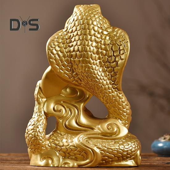 Schlangenstatue mit chinesischem Sternzeichen, kleine hölzerne Feng-Shui-Tierfigur, Schlangenskulptur zum Neujahrsfest 2025, Heim- und Bürodekor für Glück, Erfolg, Reichtum