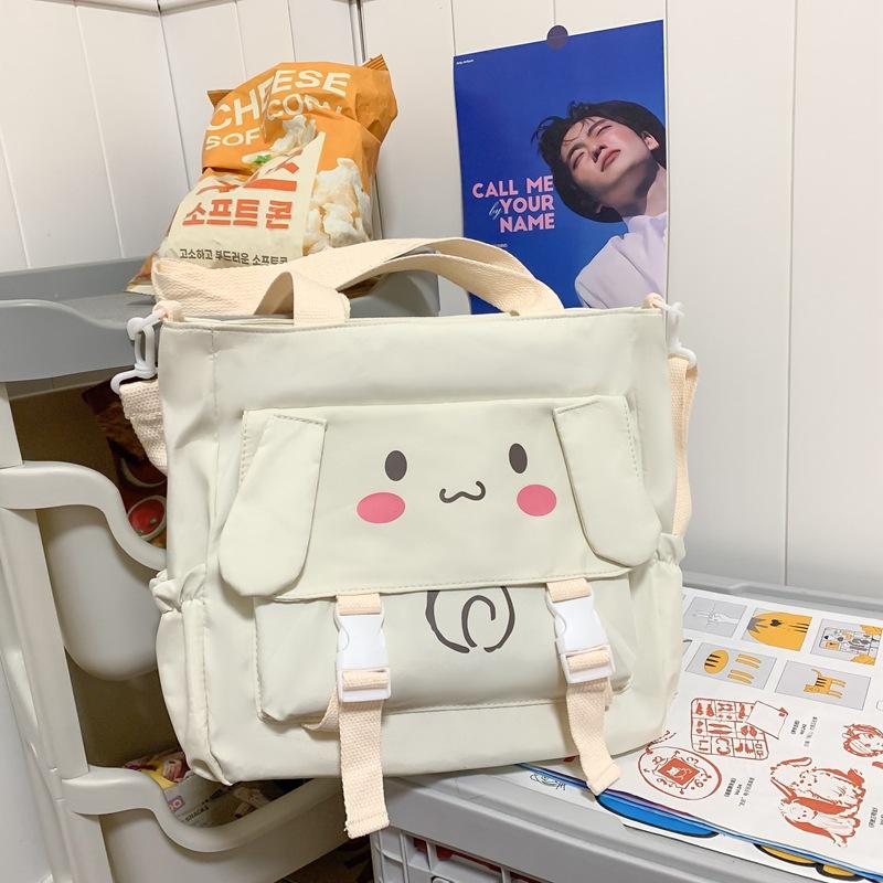 Cute ins student messenger bag soft girl new class shoulder bag college style retro mailman portable canvas bag
