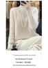Autumn/Winter 2025 Women's High Neck Pure Wool Cable Knit Slimming Long Sleeve Top