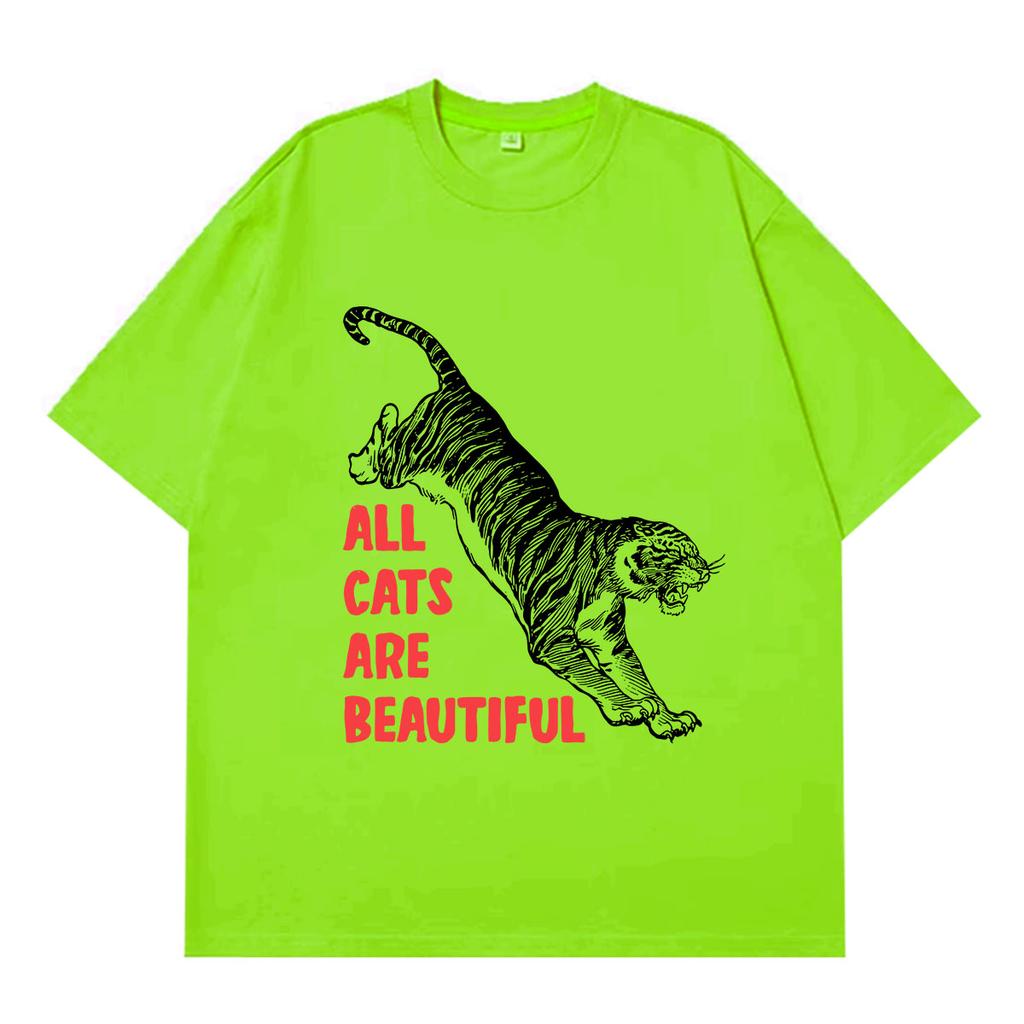 fashion Cat funny meme tshirt Unisex Unisex vintage tshirts Summer shortsleeved loose casual cotton oversized Tshirts Streetwear