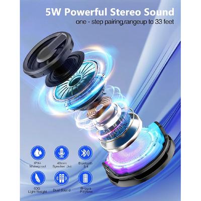 Magnetic Bluetooth Speaker Cell Phone Stand Speaker Waterproof 8H Playtime Bluetooth 5.3 Multi-Color LED Lights Portable for Outdoor Gym Travel for