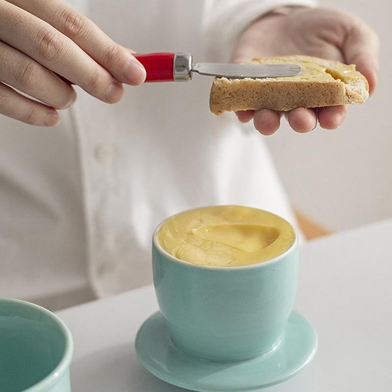 Ceramic Butter Cup Yellow Oil Tank Water Sealed With Lid Cheese Sealed Tank Creative Western Style Butter Box