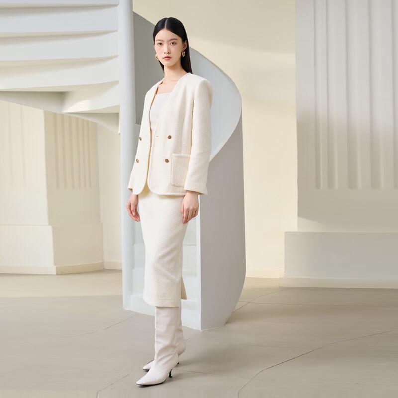 ELLASSAY Women's Double-Breasted Elegant Short Jacket